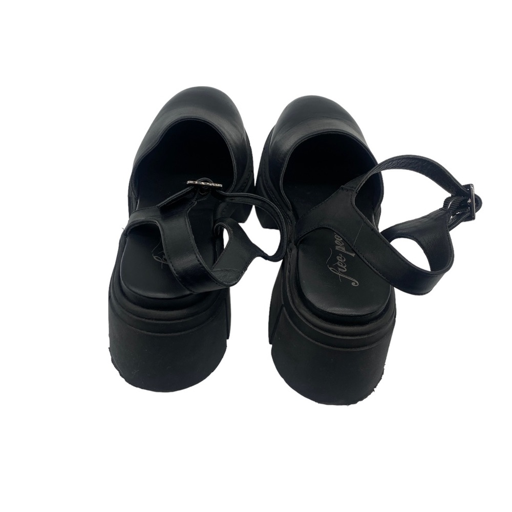 Free People Milan Mary Jane Black Leather Chunky Size 37.5 - Picture 7 of 7